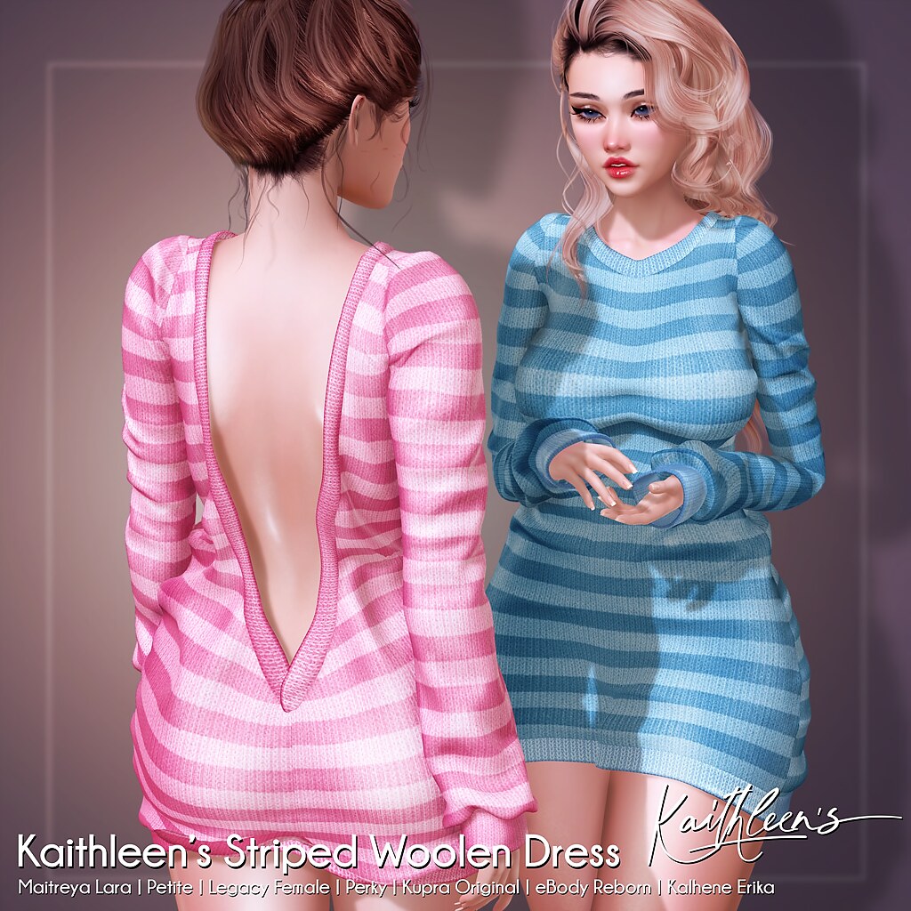 Kaithleen's Striped Woolen Dress @ FaMESHed