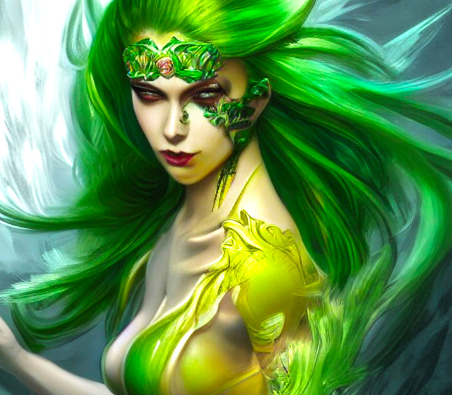 Green haired girl