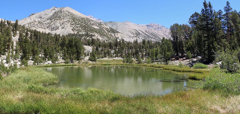 Pretty Pond just west of Bullfrog Lake in the Kearsarge Basin not far from the PCT-JMT