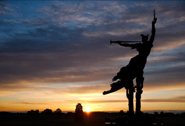 Louisiana state monument at sunrise- Gettysburg