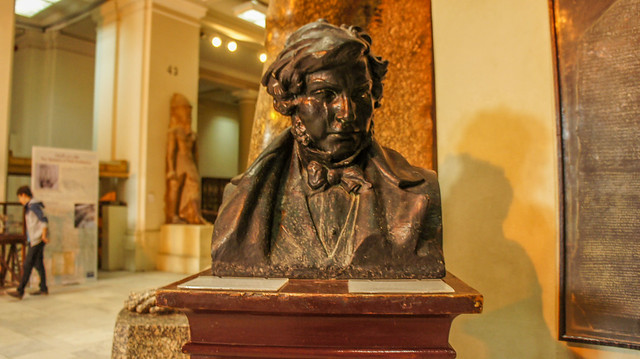Champollion's bust at the Egyptian Museum of Cairo