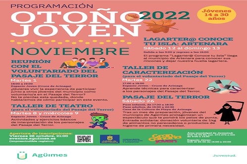 Tarjeta promocional de la programación de noviembre del Otoño Joven 2022