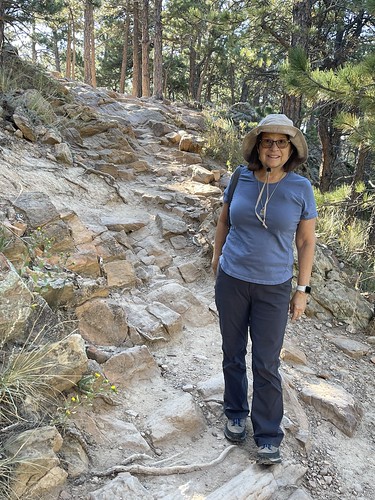 Sandy Bornstein hiking on a foothills trail in Boulder. From Read This: 100 Things to Do in Boulder Before You Die