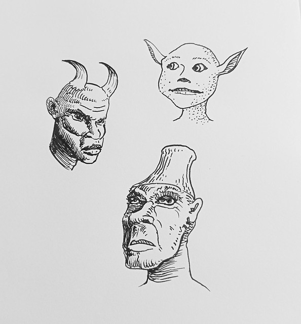 Heads in ink