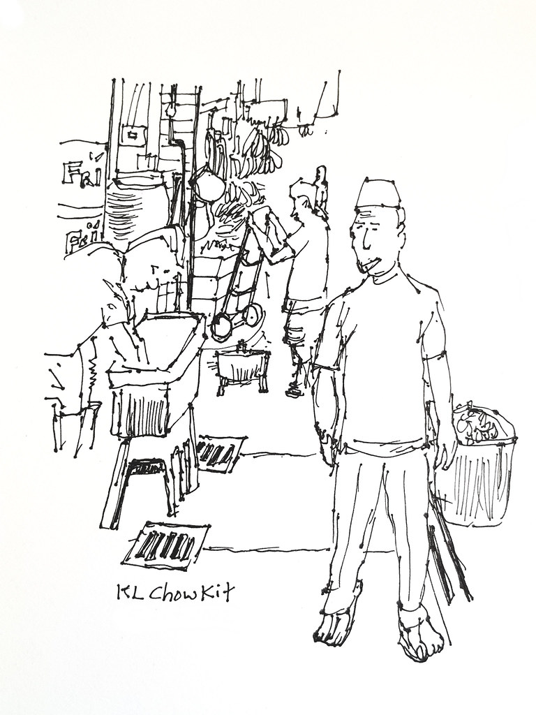 吉隆坡秋傑 KL Chow Kit - 城市草圖 Urban Sketches (Artline Pen 0.1) ...