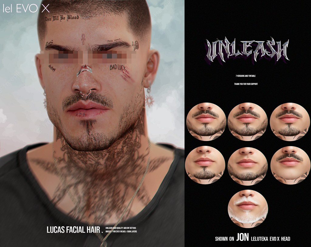 UNLEASH – Lucas Facial hair FATPACK // EVO X