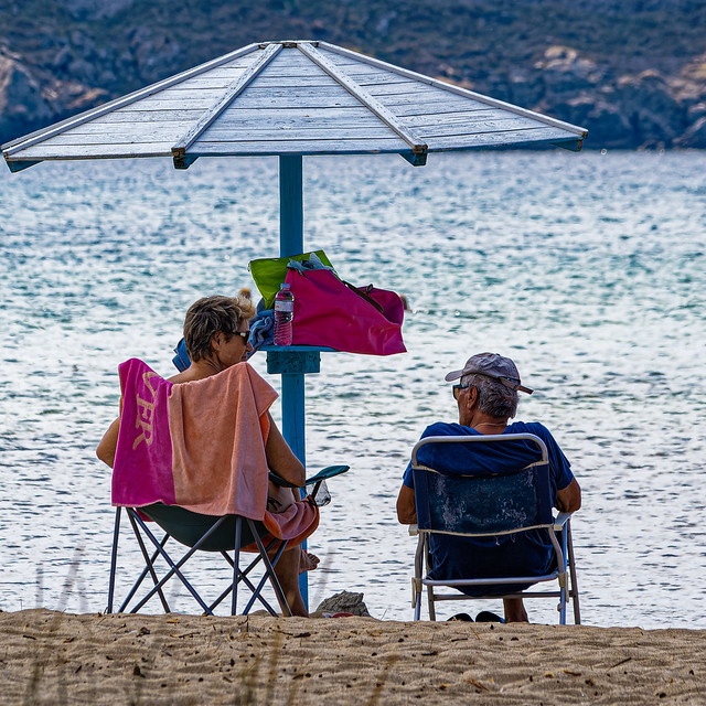 Beach Conversation  - Myrina - Lemnos ( Greece)  (OM1 & OM 40-150mm F4 Telephoto Zoom)