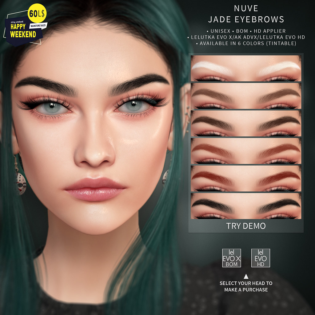 Jade eyebrows – Lelutka Evo X/AK ADVX/Lelutka Evo HD