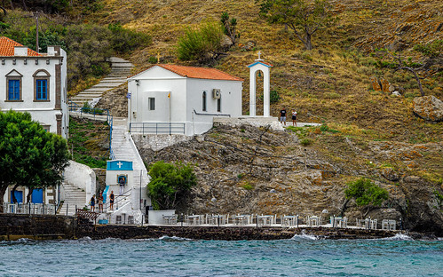 Small Church -Romeikos Beach Seafront Area (Myrina Town)  (Lemnos -  Greece)  (OM1 & OM 40-150mm F4 Telephoto Zoom)