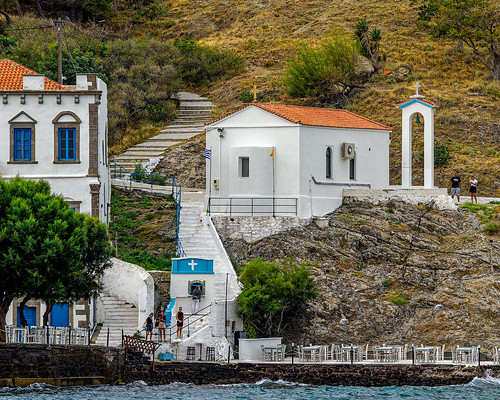 Small Church -Romeikos Beach Seafront Area (Myrina Town)  (Limnos -  Greece)  (OM1 & OM 40-150mm F4 Telephoto Zoom)