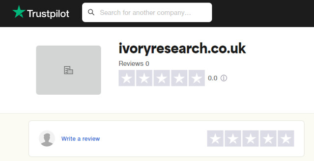 Ivoryresearch.com has no reviews on Trustpilot.