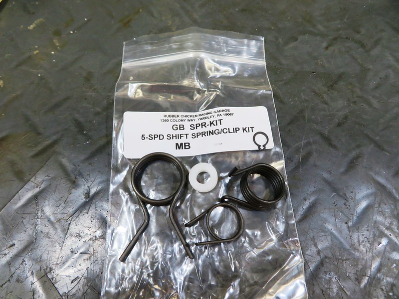 Tom Cutter Shift Cam Kit: Includes 3 Springs; Plastic Shift Cam Follower (White); Shift Cam Follower Circlip (Top)