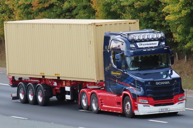 Harrisons, Scania S650T V8 (BU11HSN) On The A1M Northbound 4/10/22