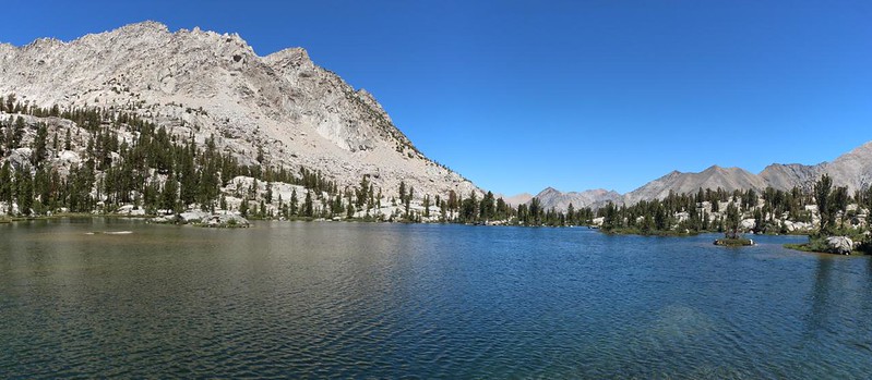 Looking north over the largest lake in Lower Sixty Lakes Basin, and this is where I ate lunch and went trout fishing