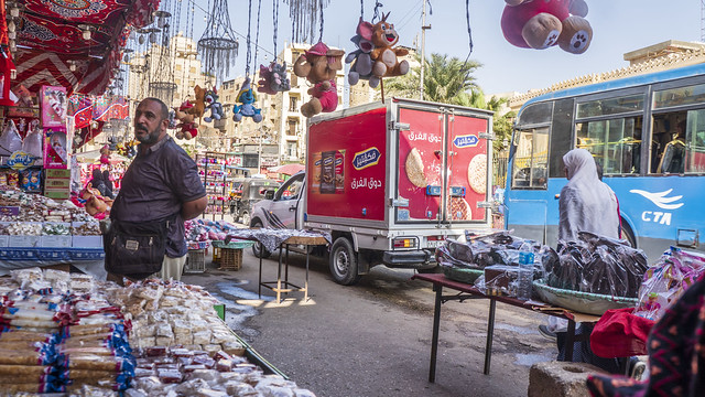 Selling El-Moulid sweets and dolls in Egypt's Cairo