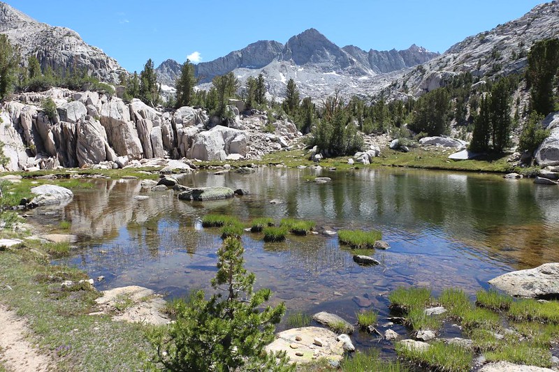 Every lake in the basin was beautiful, as I hiked uphill on the Lower Sixty Lakes Basin Trail