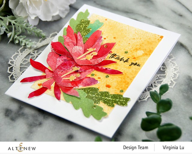 Altenew-Craft-A-Flower Epiphyllum Layering Die Set-Mega Stamp Frame Die-Well Read Stamp-Forest Canopy Glitter Cardstock-002