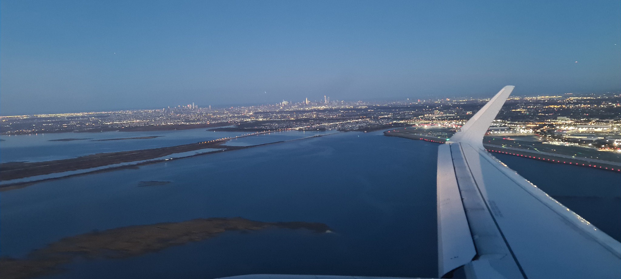 Looking back at New York on my way to Los Angeles LAX