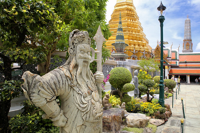 The notable ancient Chinese guardian at Wat Phra Kaew