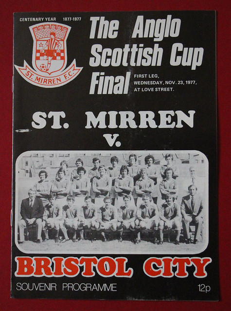 St Mirren v Bristol City - Anglo Scottish Cup Final 1977