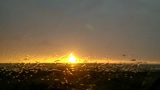 sunset through wet windscreen 3