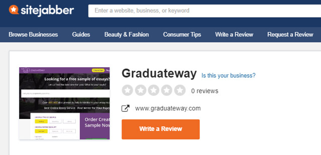 Graduateway.com has no reviews on SiteJabber.