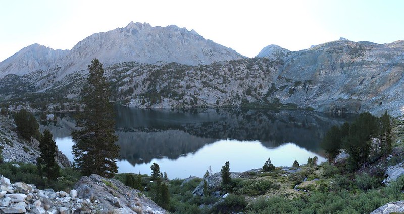 Diamond Peak and Black Mountain across upper Rae Lake, from the Pacific Crest Trail