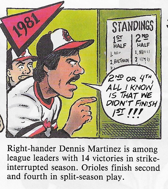 1992 Red Foley Cartoon History - Martinez, Dennis (1981)
