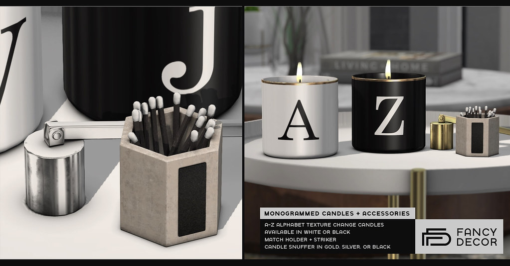 Monogrammed Candles + Accessories @ Equal10