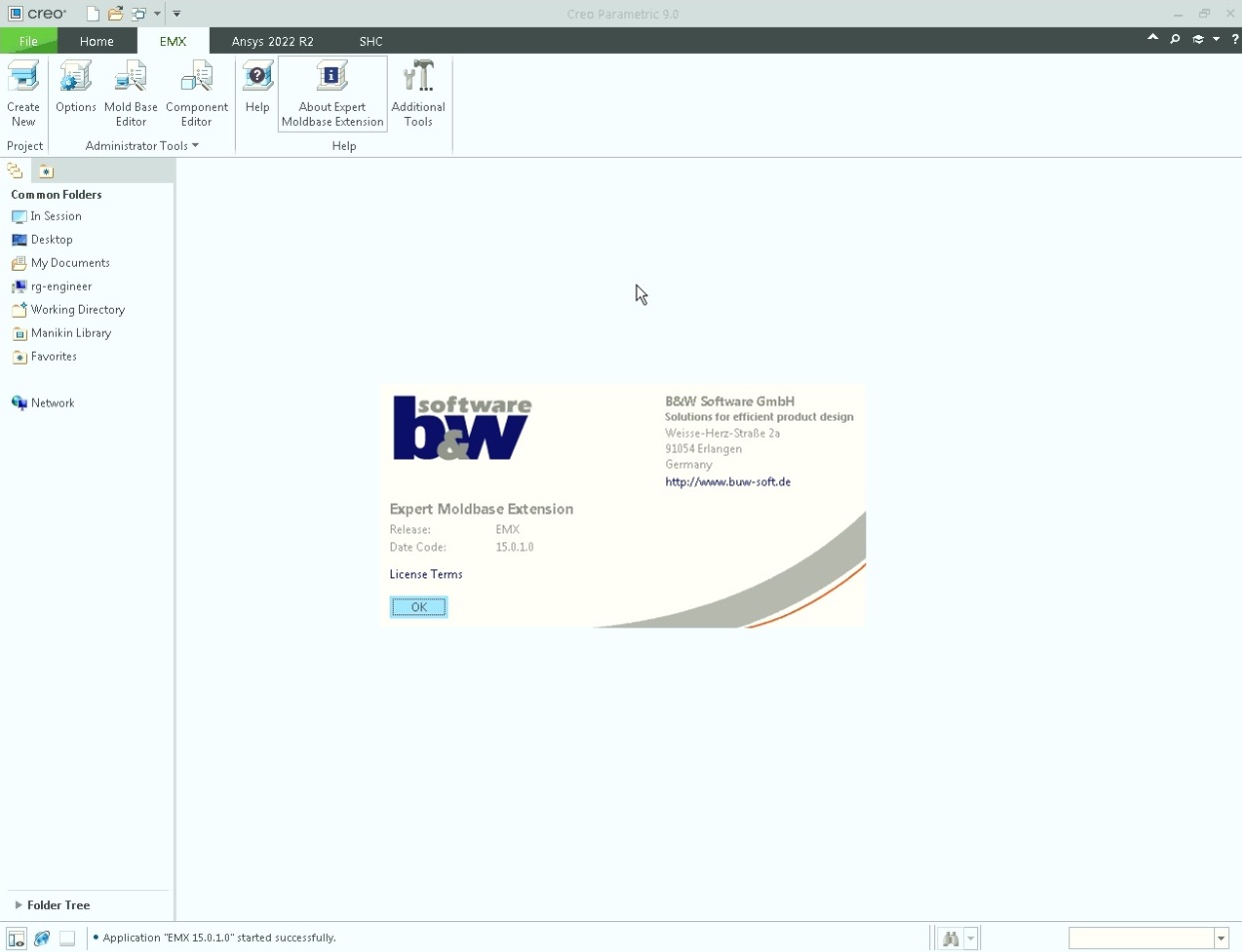 Working with BUW EMX (Expert Moldbase Extentions) 15.0.1.0 for Creo 9.0.x