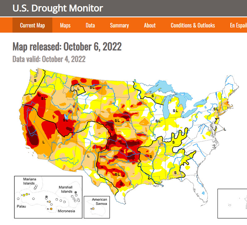 U.S. Drought Monitor 10-6-2022