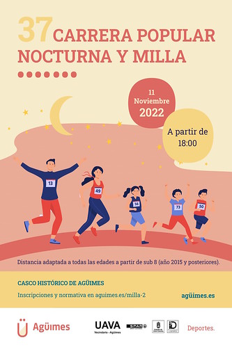 Cartel promocional de la 37 Carrera Popular Nocturna y Milla de Agüimes
