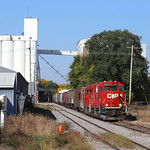Bay State After a caboose hop to Front Street, CP train I77 puts together loaded cars from Bay State Milling along the Mississippi River in Winona, Minn.