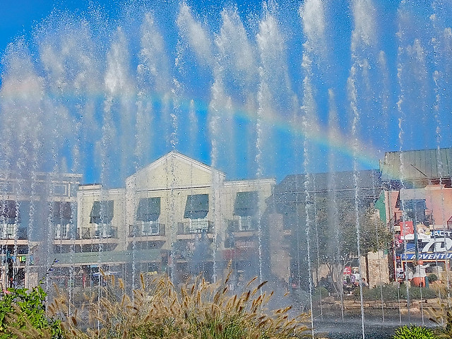 Rainbow In The Water Fountain.