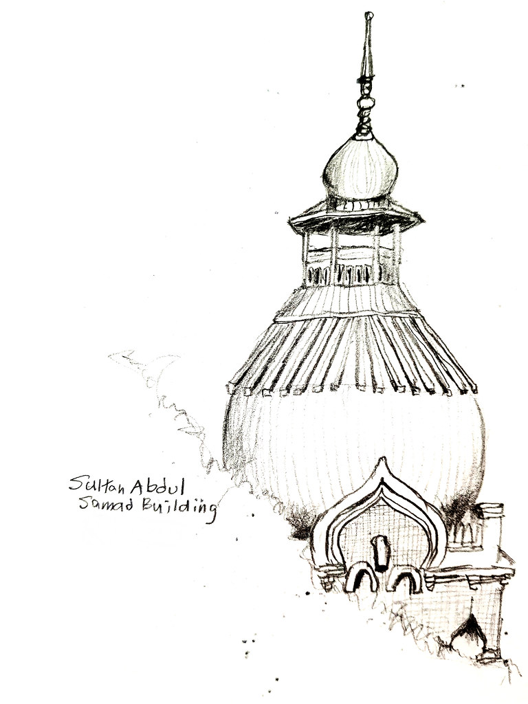蘇丹阿都沙末大廈 Sultan Abdul Samad Building - 建築素描 Architectural sketches (Pencil) ...