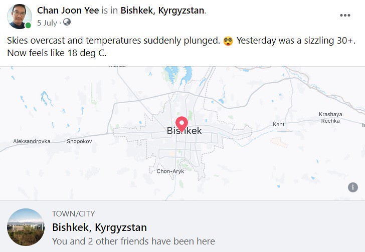 Sudden Weather Change in Bishkek