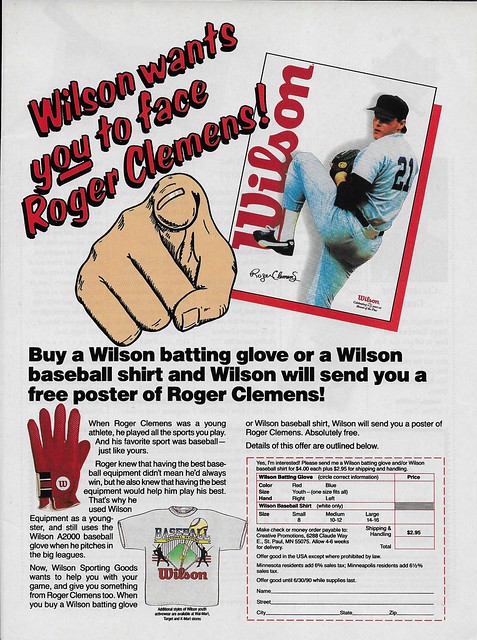 Clemens, Roger - Topps Mag Ad (Winter 1990)