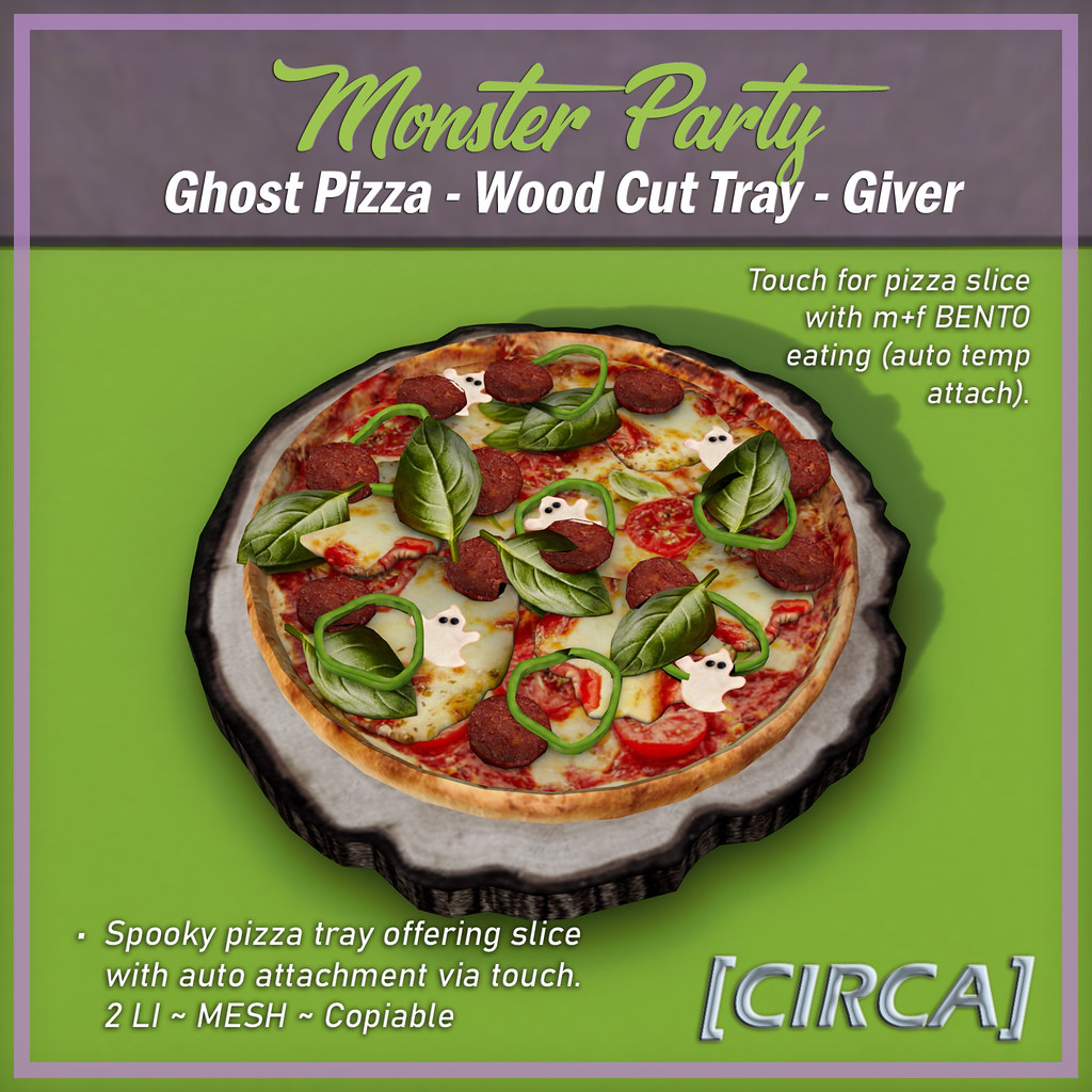 [CIRCA] – "Monster Party" Ghost Pizza – Wood Tray (Giver)