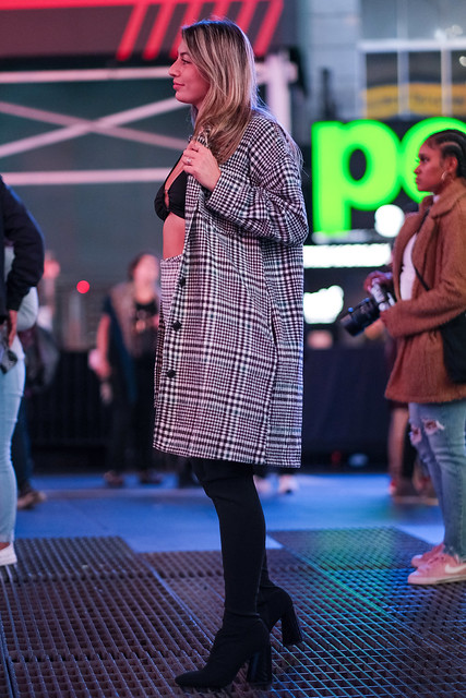 Posing in Times Square