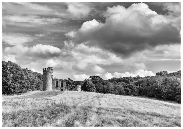 Castle Folly Ruin. Hagley Park, Clent Hills, Worcestershire