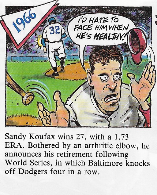 1992 Red Foley Cartoon History - Koufax, Sandy (1966)