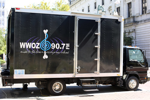 WWOZ broadcast truck at Crescent City Blues & BBQ Fest on October 15, 2022. Photo by Bill Sasser.