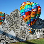 Hot Air Balloons PennDOT Sign Sculpture Garden in Meadville, Pennsylvania.