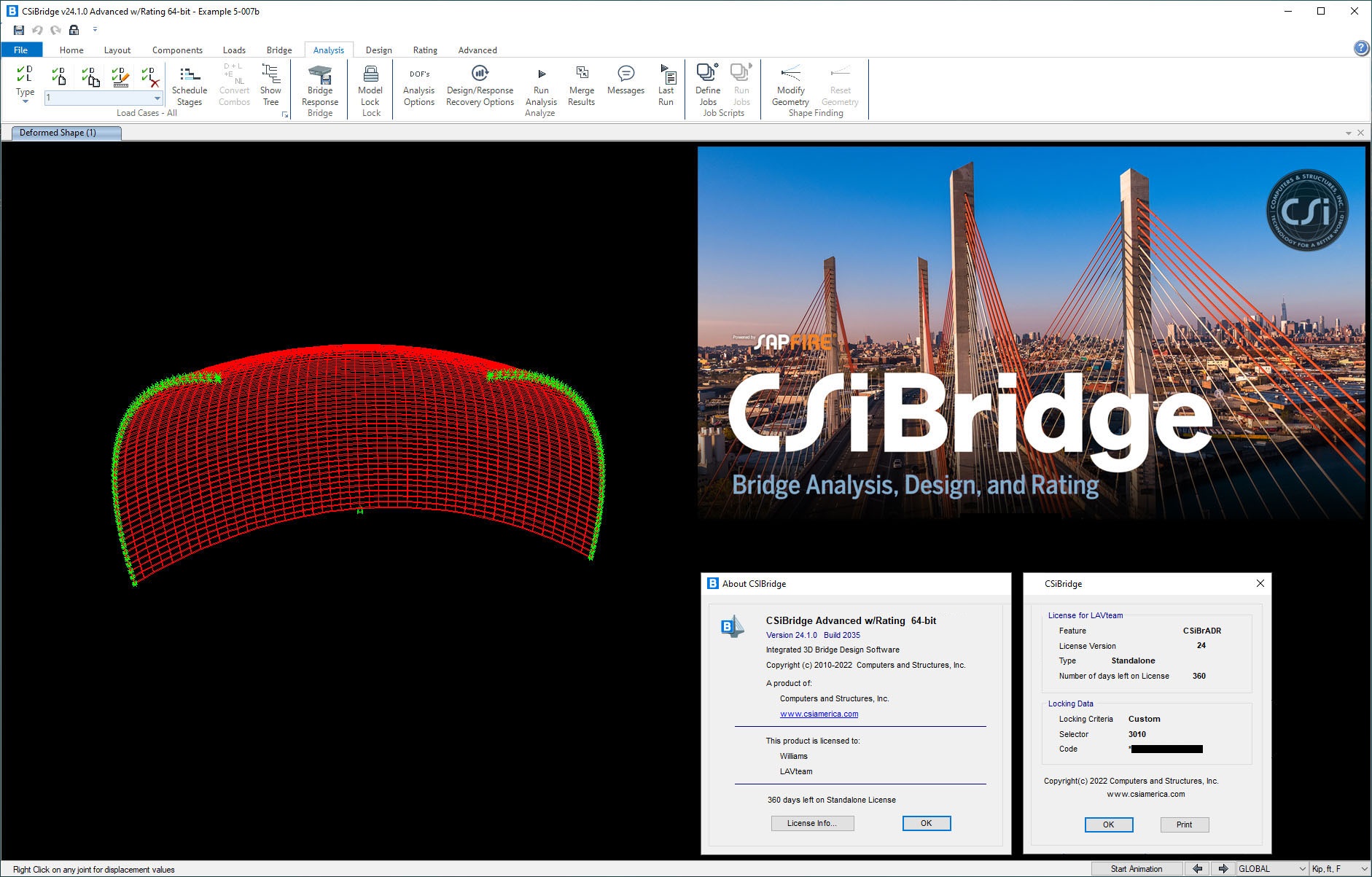 Working with CSI Bridge Advanced with Rating v24.1.0 build 2035 x64