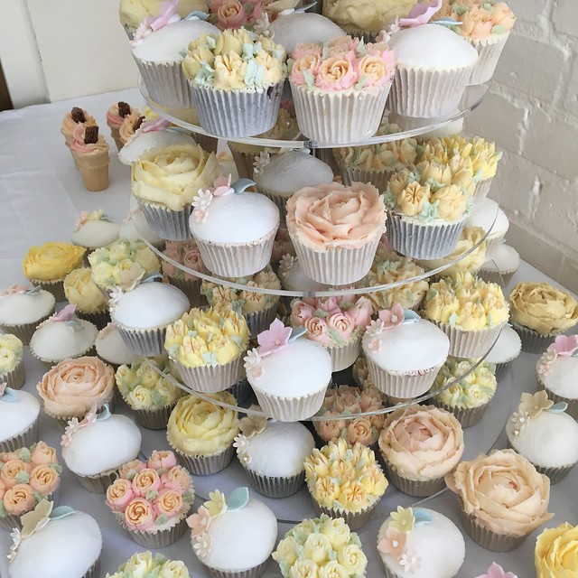 Floral Wedding Cupcake Tower