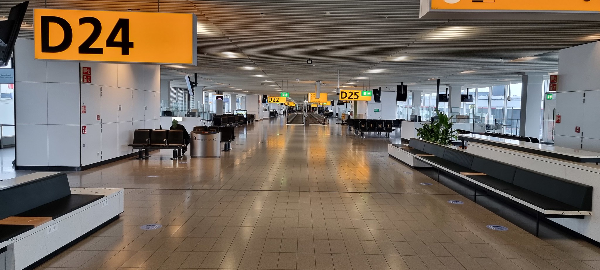The Amsterdam Airport concourse