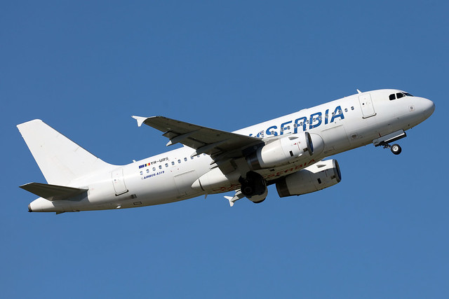 Air Serbia A319 YR-URS departing ZRH/LSZH