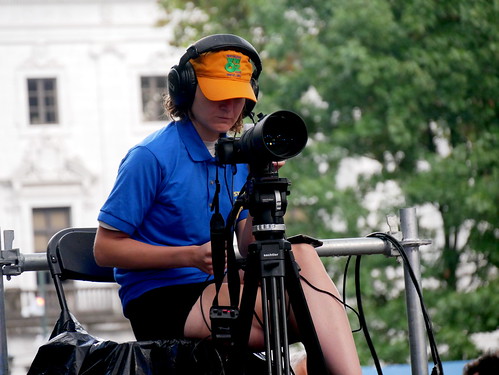 WWOZ video crew at Crescent City Blues & BBQ Fest - Oct. 16, 2022. Photo by Louis Crispino.