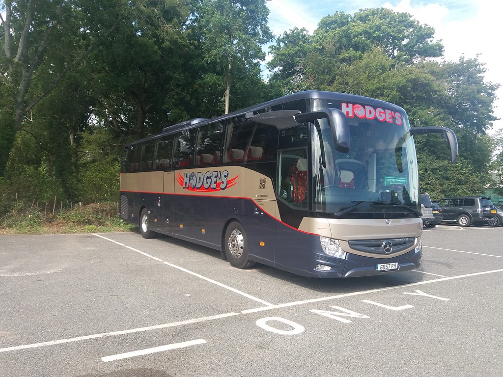 In the Steam Railway car park is Hodge's coaches 6967 PH  (BV19 YJS) a Mercedes-Benz Tourismo s3 (C53Ft) which gained this livery approximately a year ago