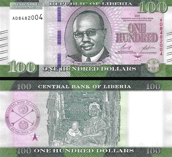 100 Dolárov Libéria 2021, P41a